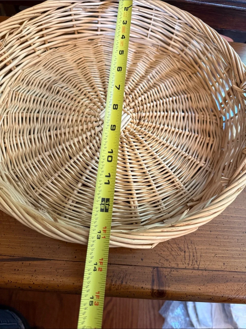 Natural Wicker Serving Basket with Handles - Cream